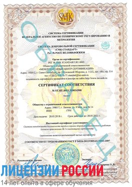 Образец сертификата соответствия Егорлыкская Сертификат OHSAS 18001